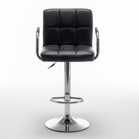 Σκαμπό Bar ArteLibre RANCOR Με Πλάτη Πτυσσόμενο Μαύρο PVC/Μέταλλο 51x50x83-105cm