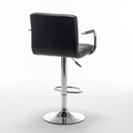 Σκαμπό Bar ArteLibre RANCOR Με Πλάτη Πτυσσόμενο Μαύρο PVC/Μέταλλο 51x50x83-105cm