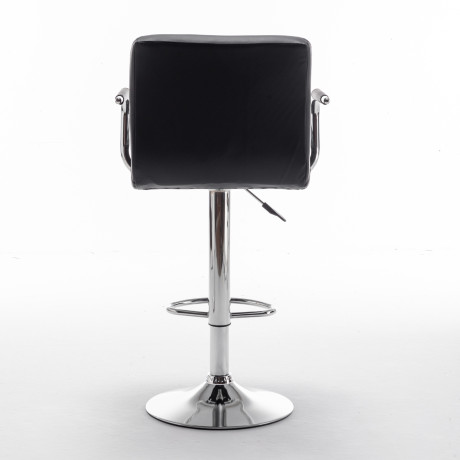 Σκαμπό Bar ArteLibre RANCOR Με Πλάτη Πτυσσόμενο Μαύρο PVC/Μέταλλο 51x50x83-105cm