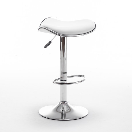 Σκαμπό Bar ArteLibre MOD Πτυσσόμενο Λευκό PU/Μέταλλο 44.5x43x65.5-83.5cm