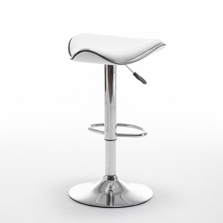 Σκαμπό Bar ArteLibre MOD Πτυσσόμενο Λευκό PU/Μέταλλο 44.5x43x65.5-83.5cm