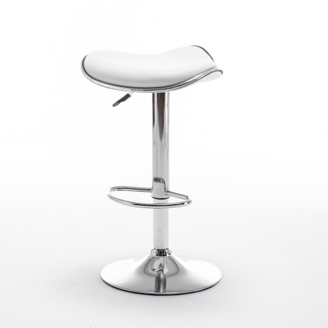 Σκαμπό Bar ArteLibre MOD Πτυσσόμενο Λευκό PU/Μέταλλο 44.5x43x65.5-83.5cm