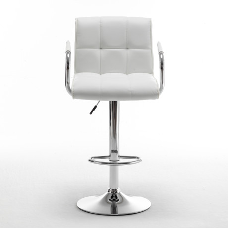 Σκαμπό Bar ArteLibre DOKK Με Πλάτη Πτυσσόμενο Λευκό PU/Μέταλλο 52x56x94-115cm