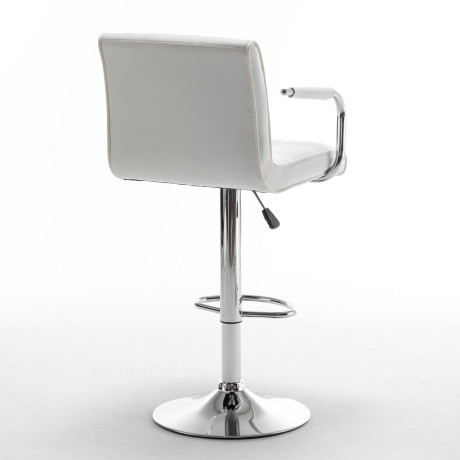 Σκαμπό Bar ArteLibre DOKK Με Πλάτη Πτυσσόμενο Λευκό PU/Μέταλλο 52x56x94-115cm