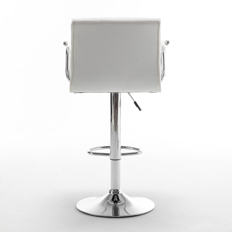 Σκαμπό Bar ArteLibre DOKK Με Πλάτη Πτυσσόμενο Λευκό PU/Μέταλλο 52x56x94-115cm