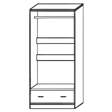 Ντουλάπα Δίφυλλη ArteLibre SOLVI Με Καθρέπτη Φυσικό Μοριοσανίδα 60x33x180cm