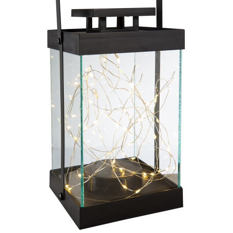 Φανάρι (LED) 'Glorie' Συνθετικό Μαύρο 13x14x30cm