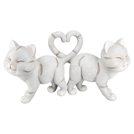 Φιγούρα Γάτα 'Kitten' Πολυρεζίνη Γκρι 7.5x20x11cm 2Τμχ