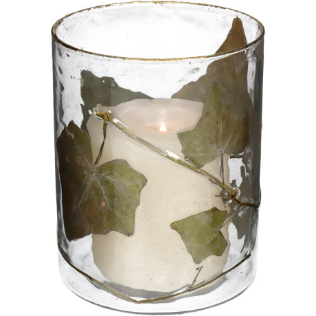 Κηροπήγιο ArteLibre Φύλλο Διάφανο Γυαλί 10x10x13cm