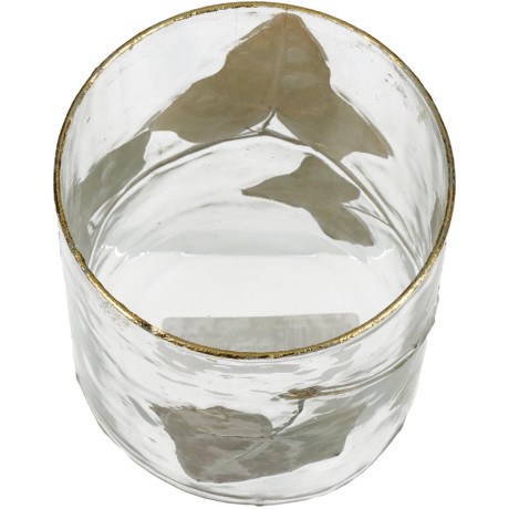 Κηροπήγιο ArteLibre Φύλλο Διάφανο Γυαλί 10x10x13cm