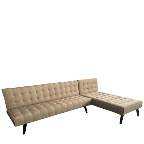 Καναπές Κρεβάτι Γωνιακός ArteLibre MAGUS Καφέ Ύφασμα 254x77/163x74cm