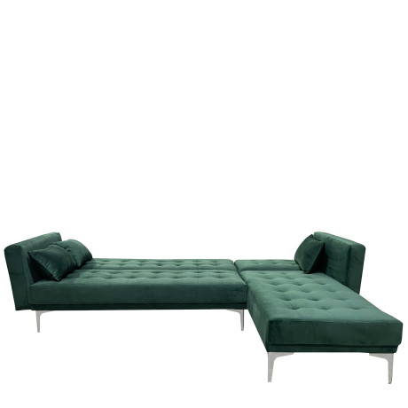 Καναπές Κρεβάτι Γωνιακός ArteLibre ARION Πράσινο Ύφασμα 244x162x84cm