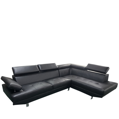 Καναπές Γωνιακός ArteLibre MASAL Μαύρο PU 280x185x85cm
