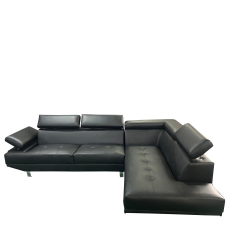 Καναπές Γωνιακός ArteLibre MASAL Μαύρο PU 280x185x85cm