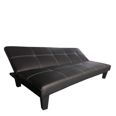 Καναπές Κρεβάτι Τριθέσιος ArteLibre ERYNDOR Μαύρο PU 186x90x82cm