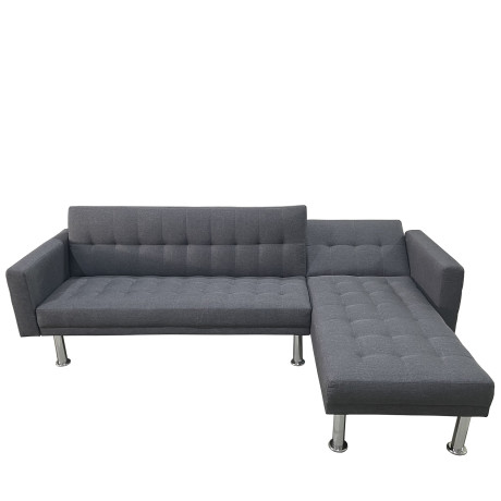 Καναπές Κρεβάτι Γωνιακός ArteLibre OBERON Γκρι Ύφασμα 240x102/175x40cm