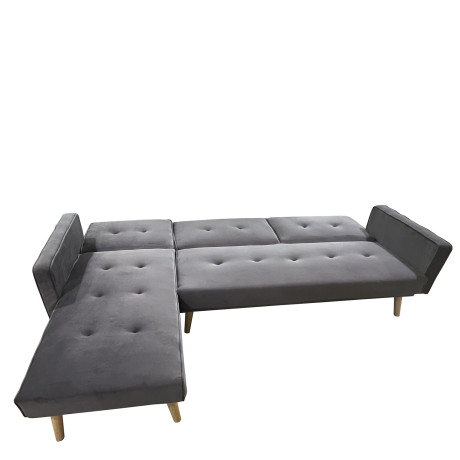 Καναπές Κρεβάτι Γωνιακός ArteLibre EMILIA Γκρι Ύφασμα 267x153x85cm