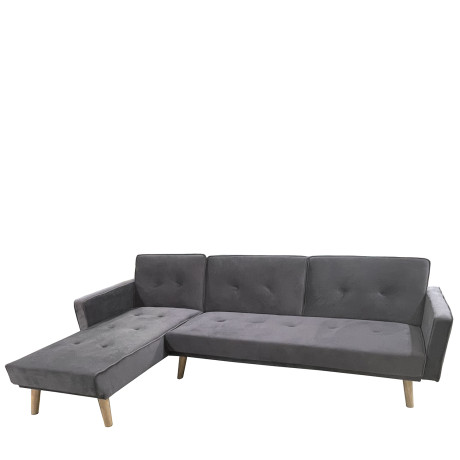 Καναπές Κρεβάτι Γωνιακός ArteLibre EMILIA Γκρι Ύφασμα 267x153x85cm