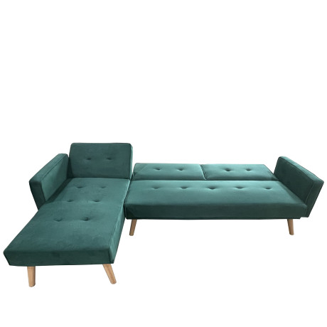 Καναπές Κρεβάτι Γωνιακός ArteLibre EMILIA Πράσινο Ύφασμα 267x153x85cm