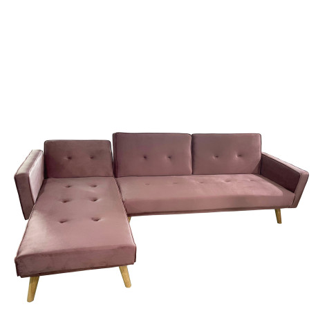 Καναπές Κρεβάτι Γωνιακός ArteLibre EMILIA Σάπιο Μήλο Ύφασμα 267x153x85cm