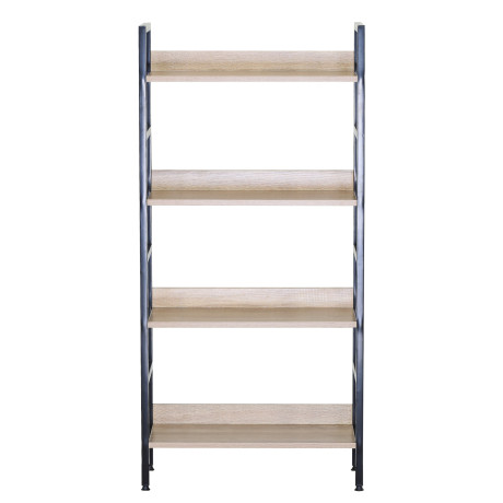 Ραφιέρα ArteLibre TYNDALL Με 4 Ράφια 60X27.6X126cm Δρυς/Μαύρο Μοριοσανίδα/Μέταλλο