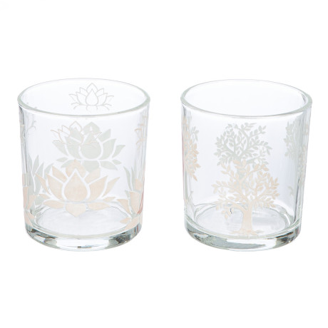 Φανάρι Καταιγίδας ArteLibre Namaste Διάφανο Γυαλί 8cm Σε 2 Σχέδια