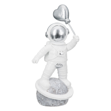Figure Astronaut Poly White Silver Ποικιλία 3 φορές 11X5X12Cm 11X5X12Cm
