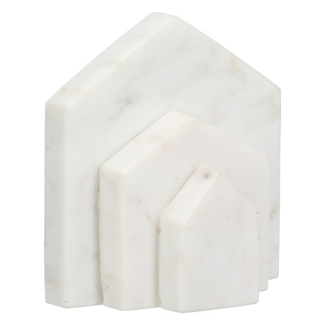 Βιβλιοθήκη Σπίτι Μαρμάρινο Μπεζ Λευκό 11X5X12Cm 11X5X12Cm