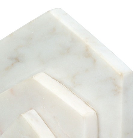 Βιβλιοθήκη Σπίτι Μαρμάρινο Μπεζ Λευκό 11X5X12Cm 11X5X12Cm