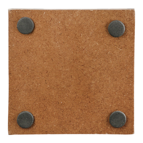 Σουβέρ Τετράγωνο ArteLibre Μαύρο/Καφέ/Λευκό Ξύλο 10x10cm Σετ 4Τμχ