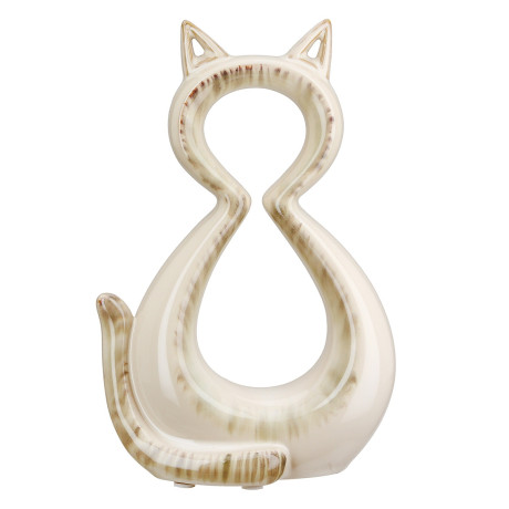 Φιγούρα Γάτα 'Catty' Κεραμικό Κρεμ 6x11x17cm
