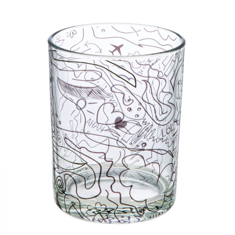 Ανεμοφωτιστικό 'Modern Art' Γυαλί Μαύρο/Διάφανο 12.5x10cm