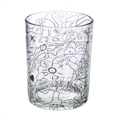 Ανεμοφωτιστικό 'Modern Art' Γυαλί Μαύρο/Διάφανο 12.5x10cm