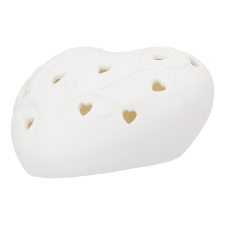 Διακοσμητικό Αντικείμενο (Led) Καρδιά Πορσελάνη Λευκό 10X9X5Cm 10X9X5Cm