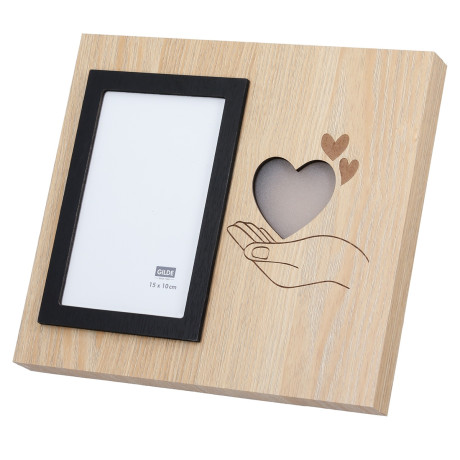 Κορνίζα (Led) Ορθογώνια Καρδιά Μοτίφ Mdf Καφέ 2 Ποικιλία 25X3X22Cm 25X3X22Cm