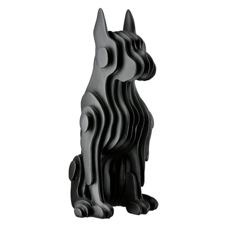 Figure Dog Synthetic Resin Black 13X15X29Cm 13X15X29Cm