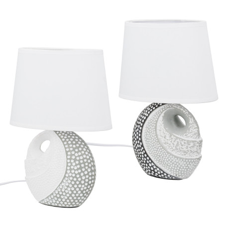 Επιτραπέζιο φωτιστικό Στρογγυλό Κεραμικό Γκρι Λευκό 2 Ποικιλία 20X12X29Cm 20X12X29Cm