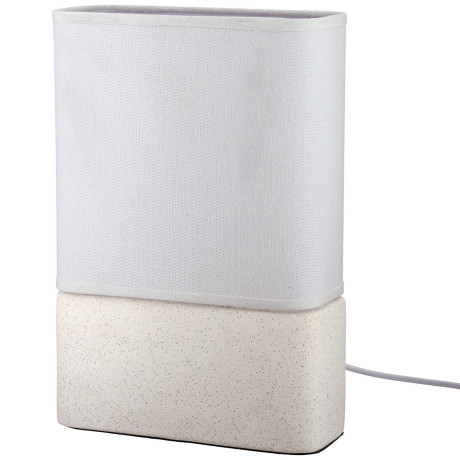 Φωτιστικό Επιτραπέζιο Ορθογώνιο Κεραμικό/Ύφασμα Μπεζ/Λευκό 20x8x30cm