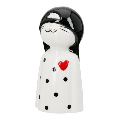 Figure Cat Porcelain White 2 Assorted 6X5X12Cm 6X5X12Cm