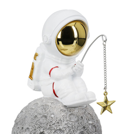 Figure Astronaut Synthetic Resin Grey White 2 Assorted 10X14X18Cm 10X14X18Cm