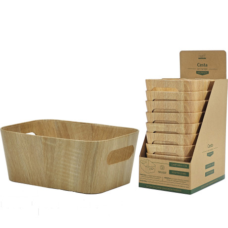 Καλάθι Φυσικό Ξύλο/Ανακυκλωμένο Χαρτί/Πλαστικό 26x18x11cm Σε 10 Χρώματα