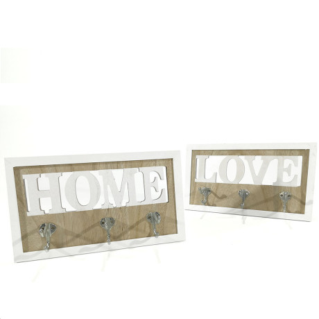 Κρεμάστρα Επιτοίχια 3 Θέσεων Ξύλο 32x19cm Σε 2 Σχέδια