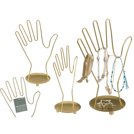 Μπιζουτιέρα Χέρι Χρυσό Μέταλλο 16x10x26.5cm