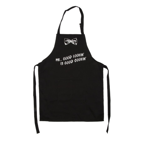 Ποδιά Κουζίνας ‘Cook & Grill’ Μαύρο Βαμβακερό 80x60cm Σε 6 Σχέδια