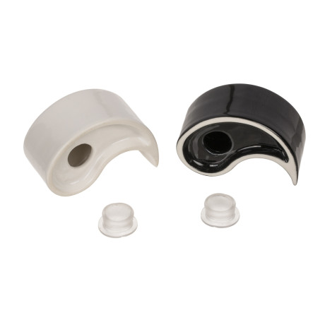 Σετ Δοχεία Αλατοπίπερο Ying Yang Λευκό/Μαύρο Κεραμικό 6x6x7cm 2Τμχ