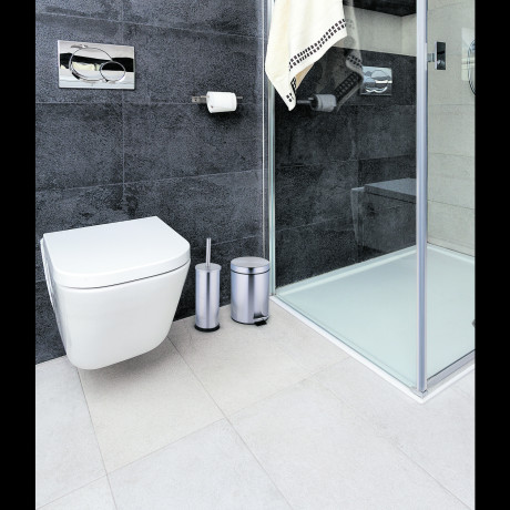 Κάδος Πεντάλ 3L και Βούρτσα Τουαλέτας Ανοξείδωτο Ατσάλι 2Τμχ