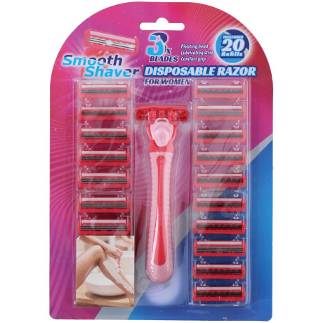 Γυναικεία Ξυριστική Μηχανή 3 Λεπίδες 21Τμχ