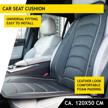 Μαξιλάρι Καθίσματος Αυτοκινήτου Δερμάτινη Όψη Γκρι 120x50cm