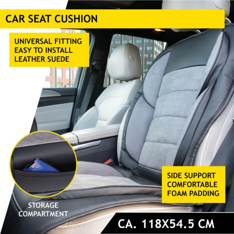 Μαξιλάρι Καθίσματος Αυτοκινήτου PVC/Σουέτ Γκρι 118x54.5cm