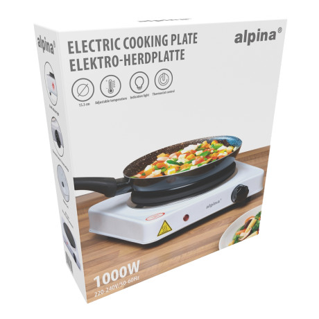 Ηλεκτρική Εστία 1 Ζώνης 1000W ALPINA